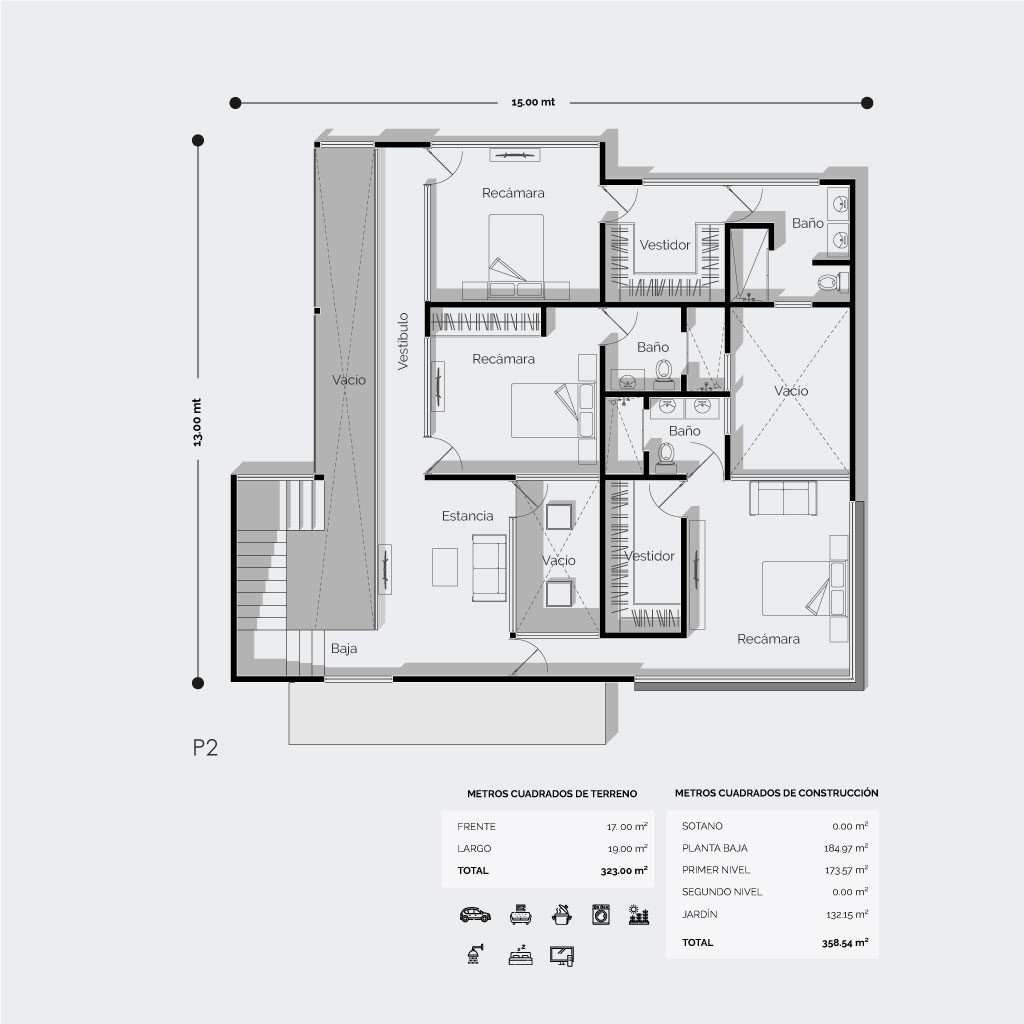 planos de casa de lujo de dos pisos