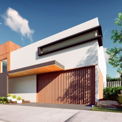 Fachada residencial Río diseño render-renders profesionales