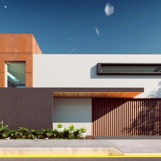 Residencia "Río" diseño fachada residencial-renders profesionales