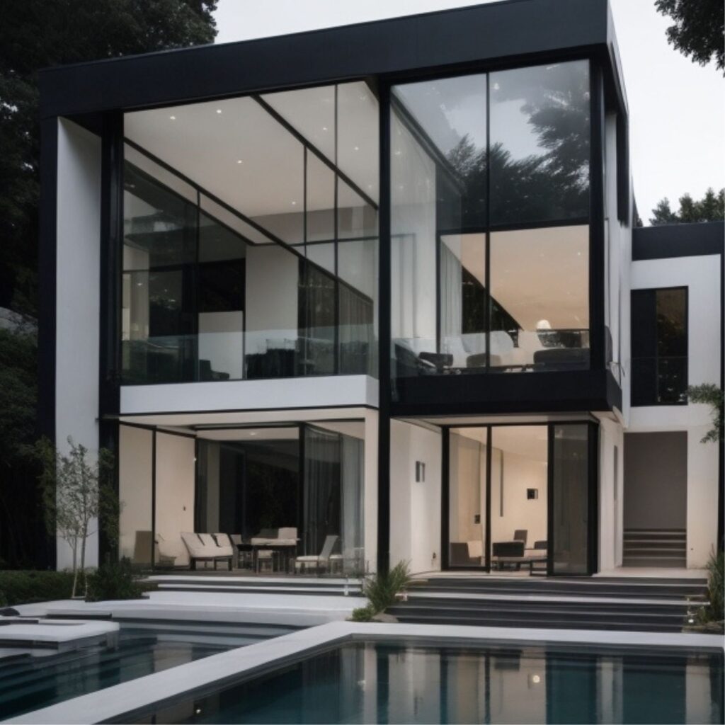 Casa minimalista moderna con alberca