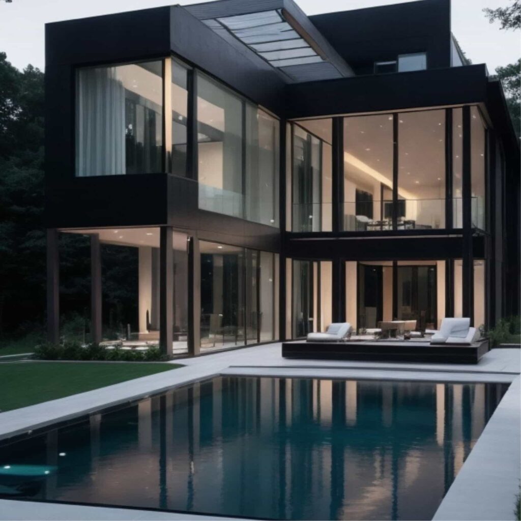 Fachada de casa minimalista moderna con alberca (Imagen: Soy Arquitectura)