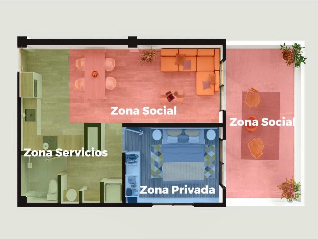 plano de casa. optimización de espacios interiores